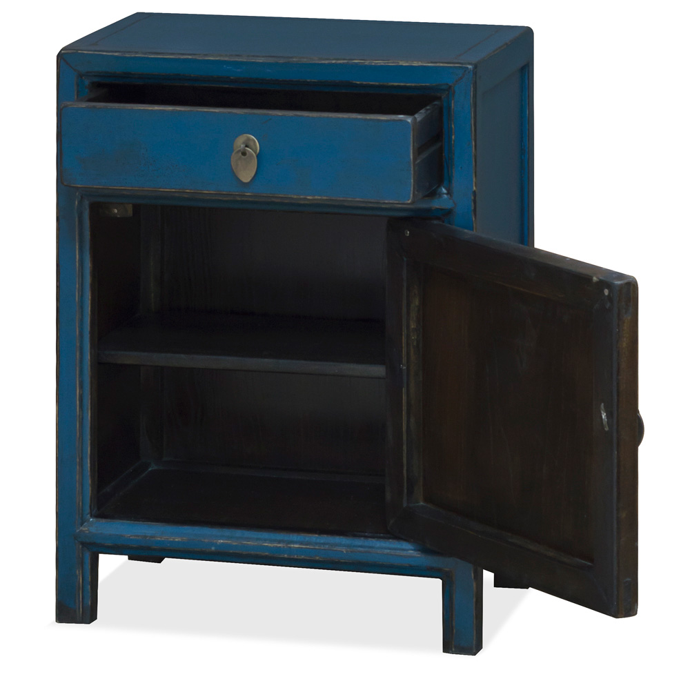 Blue Elmwood Petite Peking Oriental Cabinet
