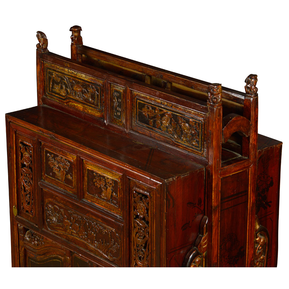 Vintage Elmwood Chinese Wedding Cabinet