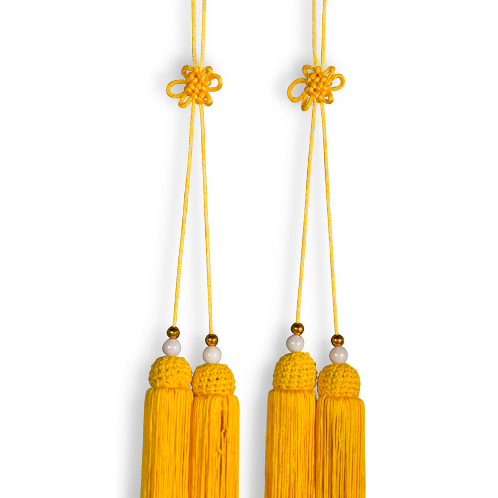 Long Lucky Yellow Chinese Silk Tassel Set