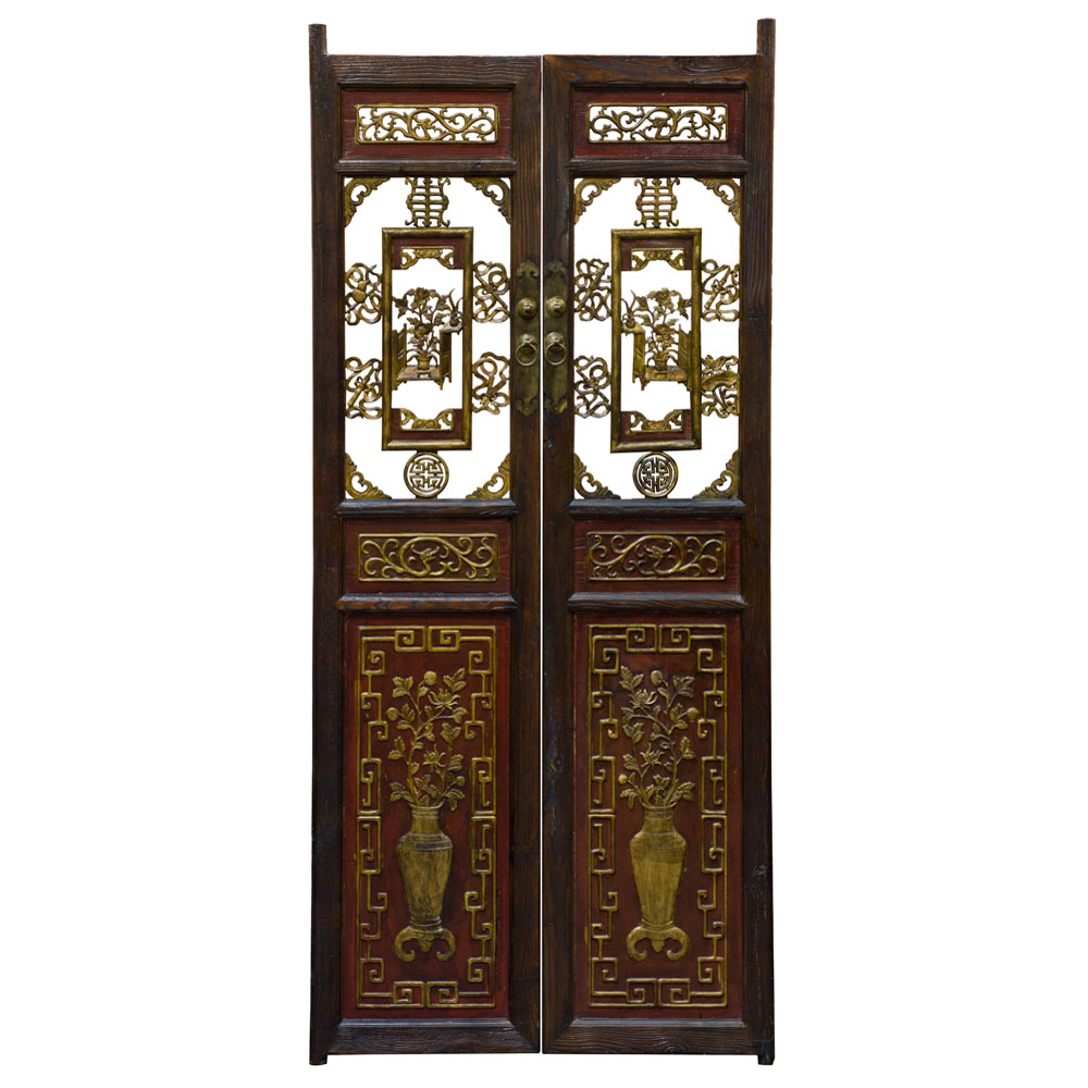 Antique Wooden Su-Chow Chinese Doors Set
