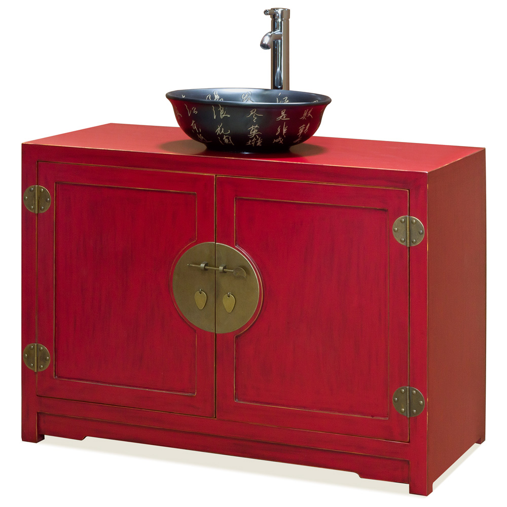 Ming Red Vanity Cabinet