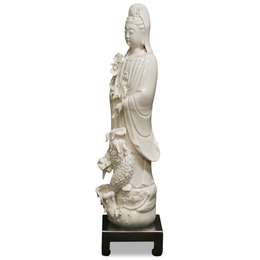 Porcelain Guanyin Drip Fountain Asian Statue
