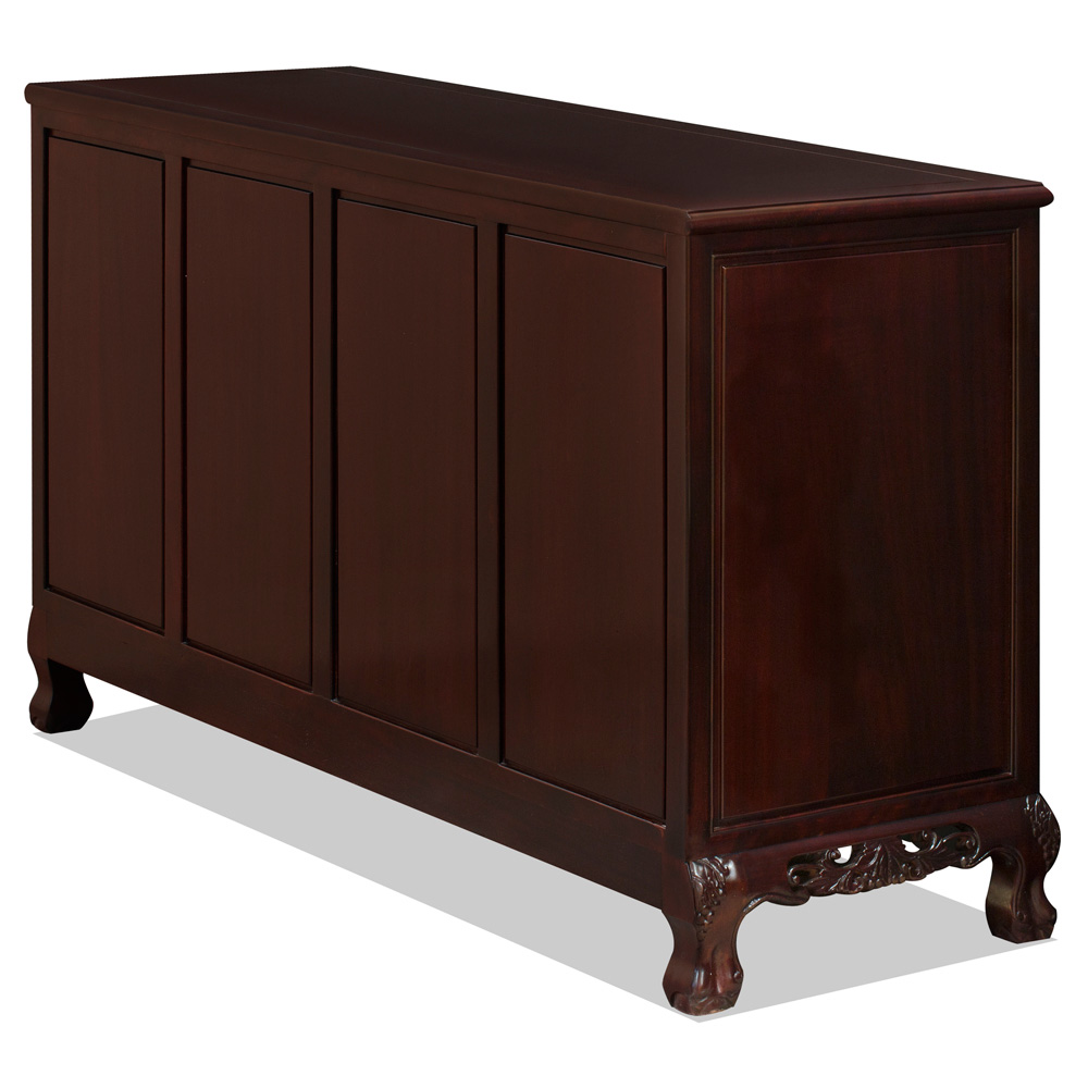 Mahogany Finish Rosewood French Grape Oriental Sideboard
