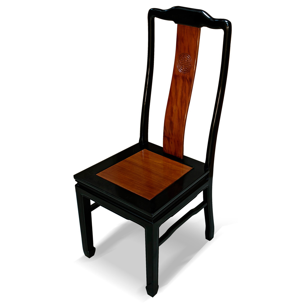Black Trim Natural Finish Rosewood Longevity Chair