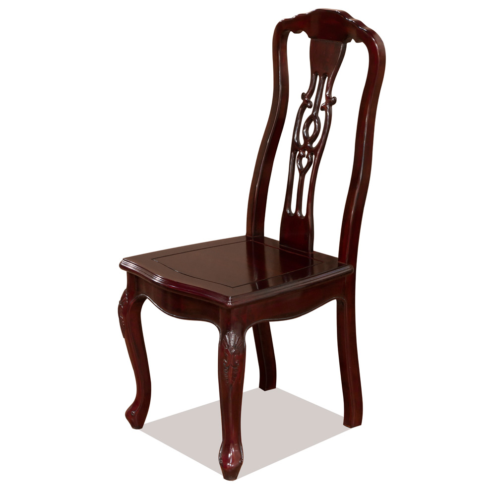 Dark Cherry Rosewood French Oval Dining Set with 8 Chairs
