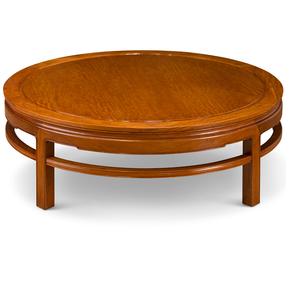 Natural Finish Round Chinese Rosewood Coffee Table