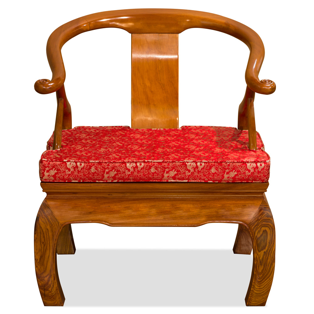 Natural Finish Rosewood Chow Leg Monk Chair