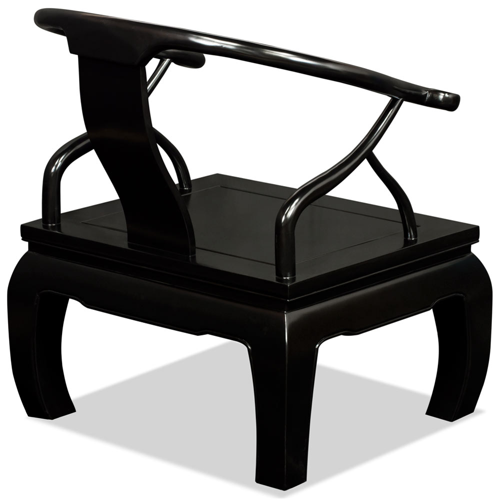 Black Elmwood Chow Leg Chinese Monk Chair