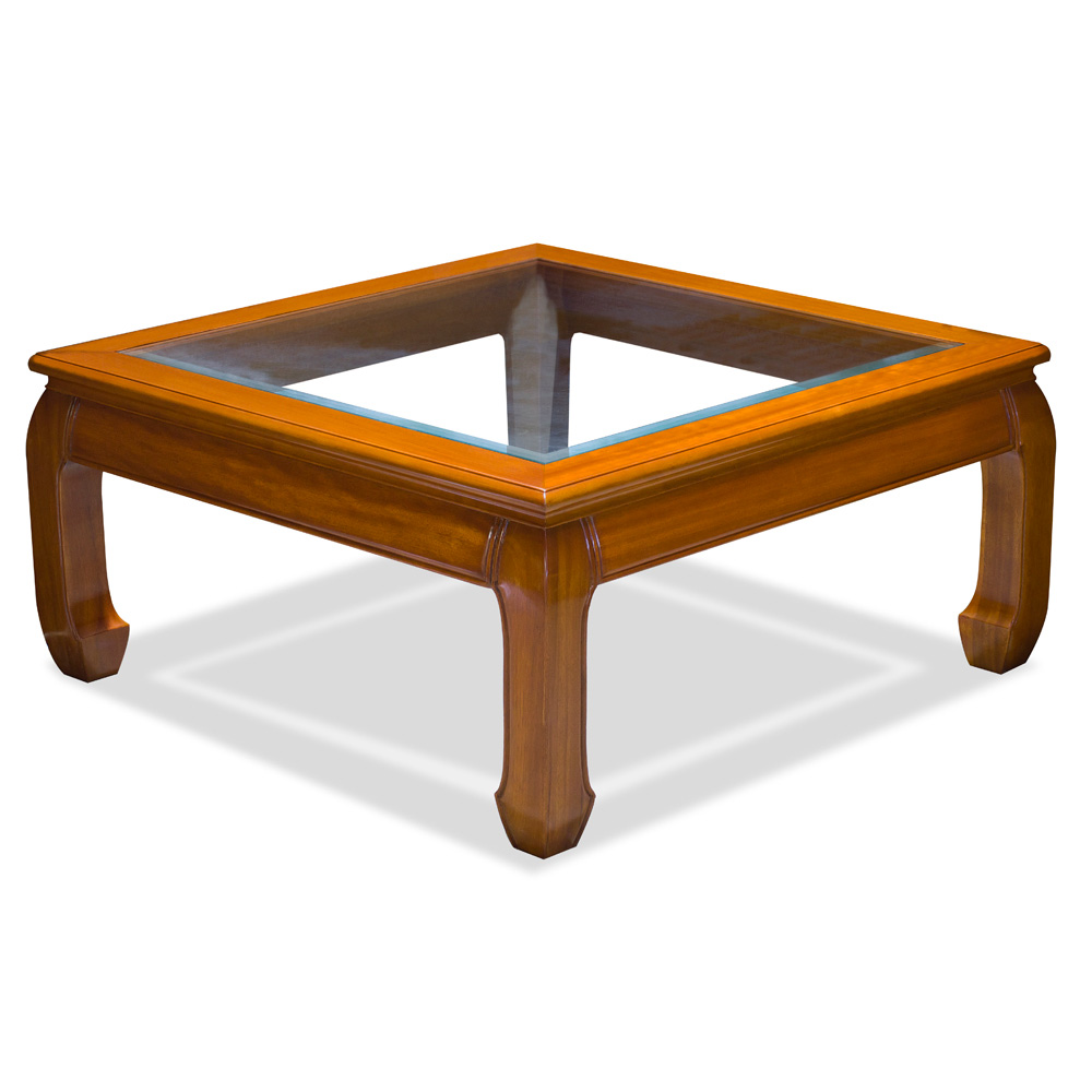 Natural Finish Rosewood Ming Square Coffee Table