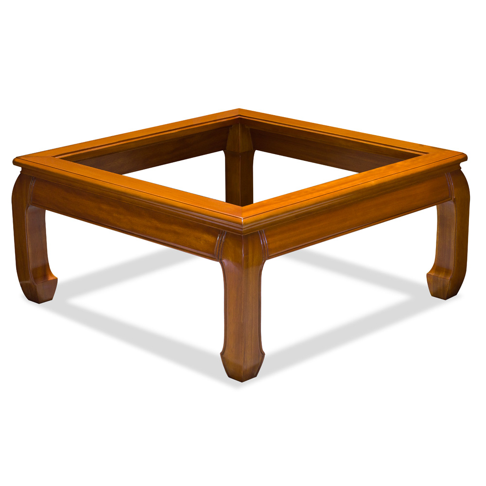 Natural Finish Rosewood Ming Square Coffee Table