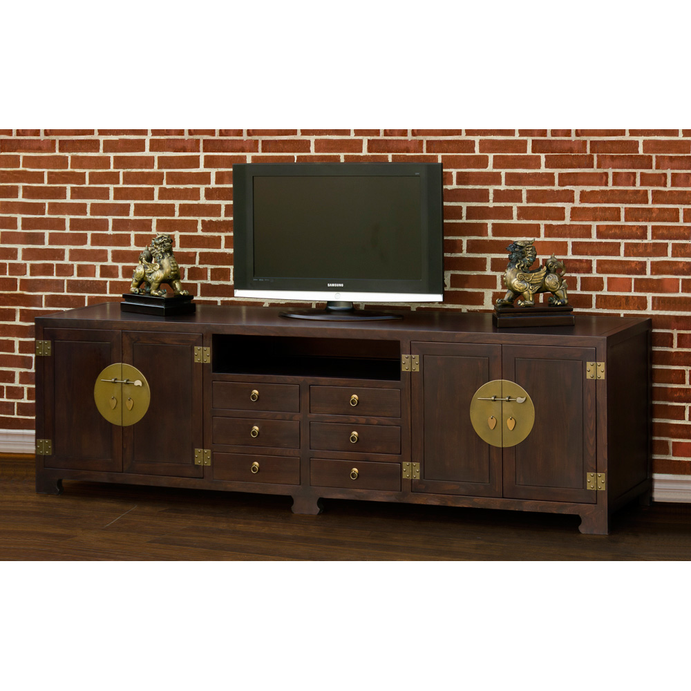 Dark Espresso Elmwood Chinese Ming Media Cabinet - with FREE Inside Delivery