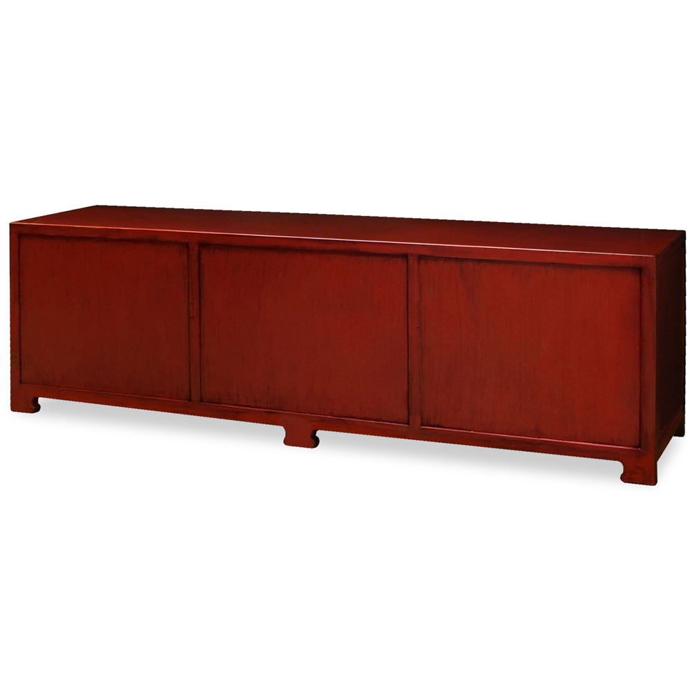 Distressed Red Elmwood Chinese Ming Media Cabinet - with FREE Inside Delivery