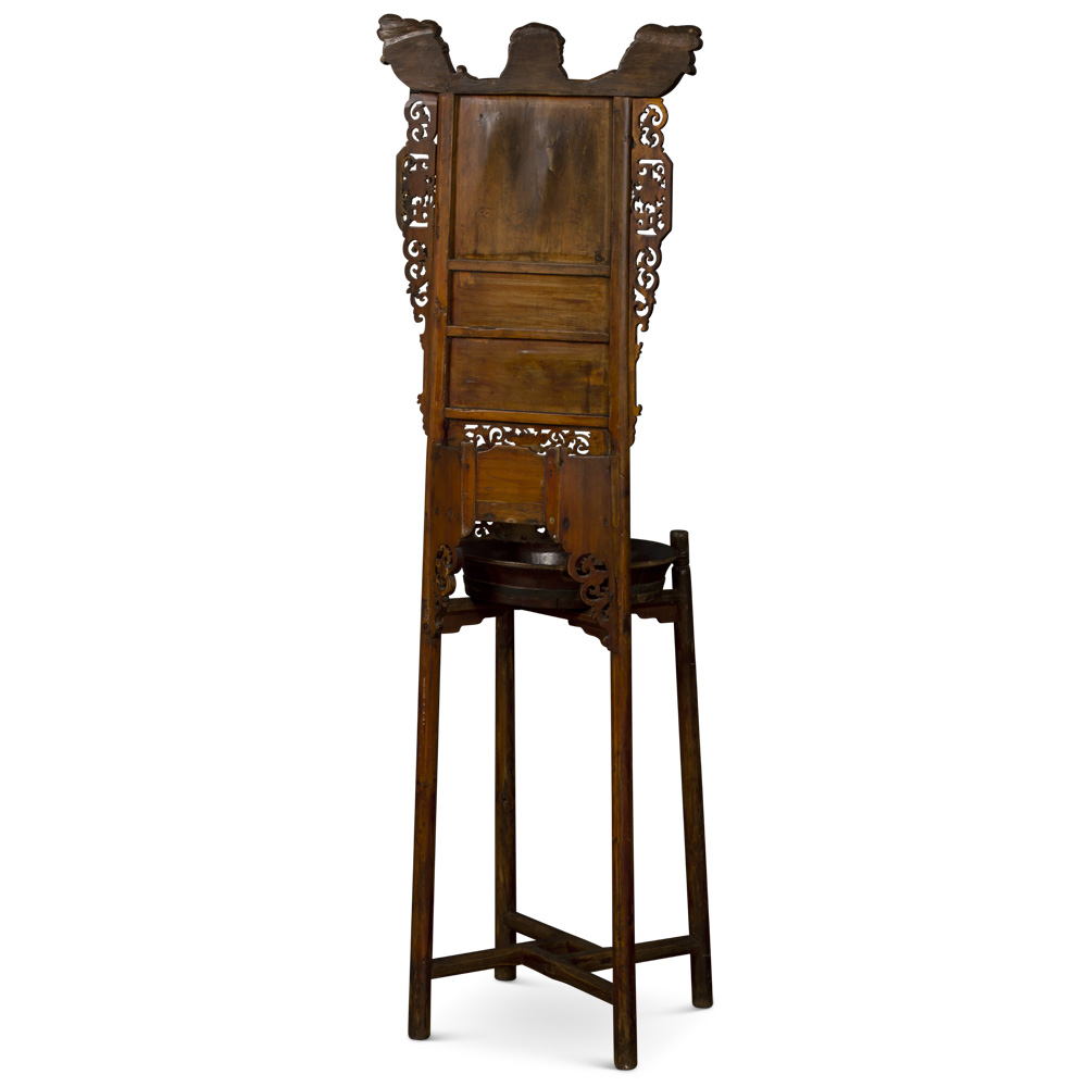 Antique Ningbo Vanity Stand with Wooden Basin