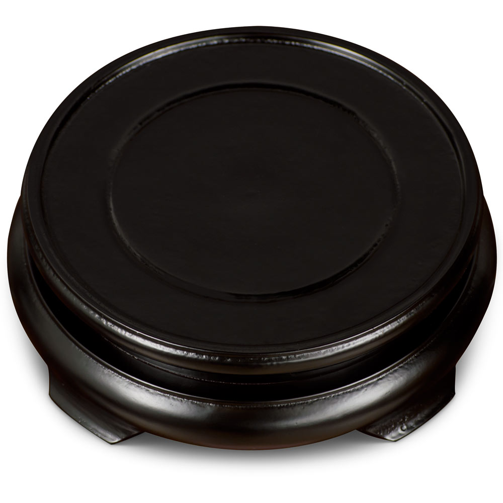 4.5 Inch Black Round Chinese Wooden Stand