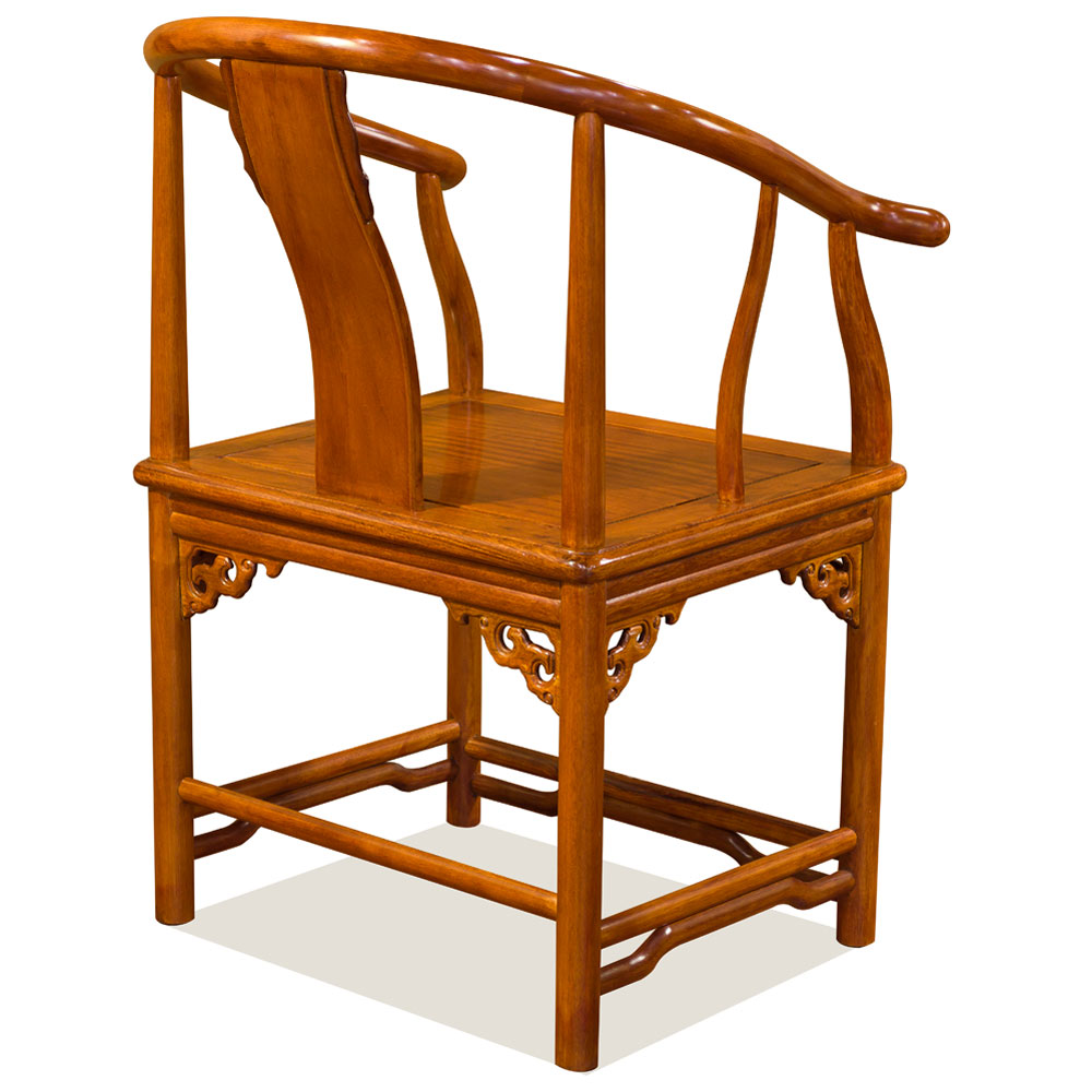 Natural Finish Rosewood Ming Style Chinese Arm Chair