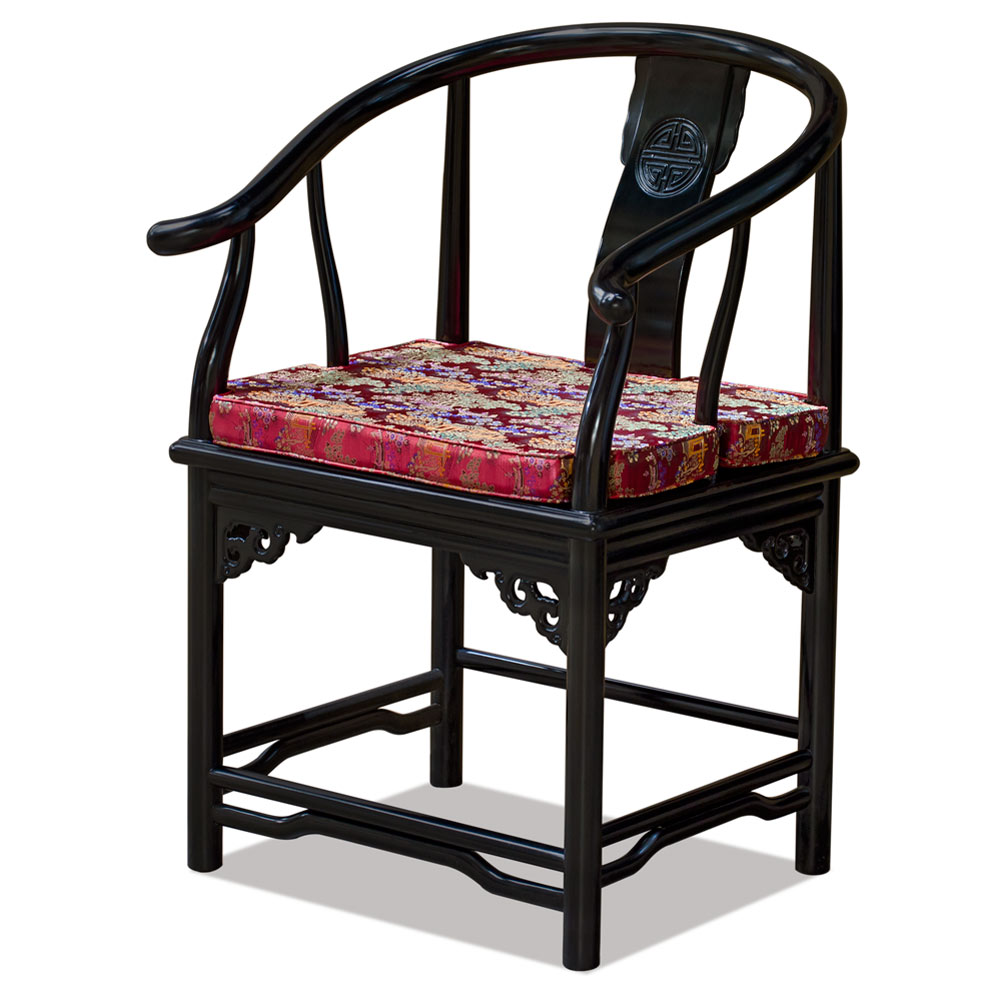 Black Finish Rosewood Ming Style Chinese Arm Chair