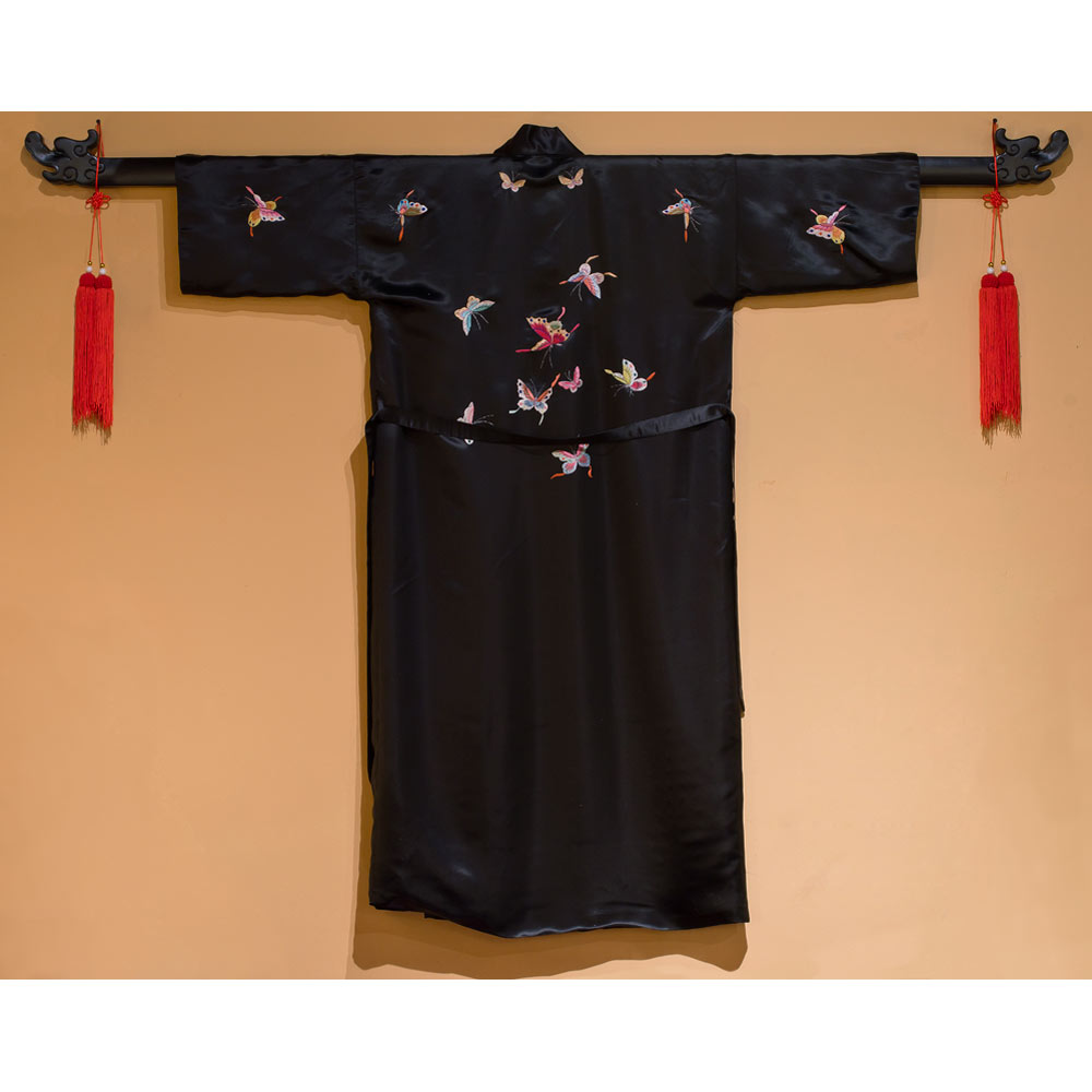 Chinese Black Silk Robe