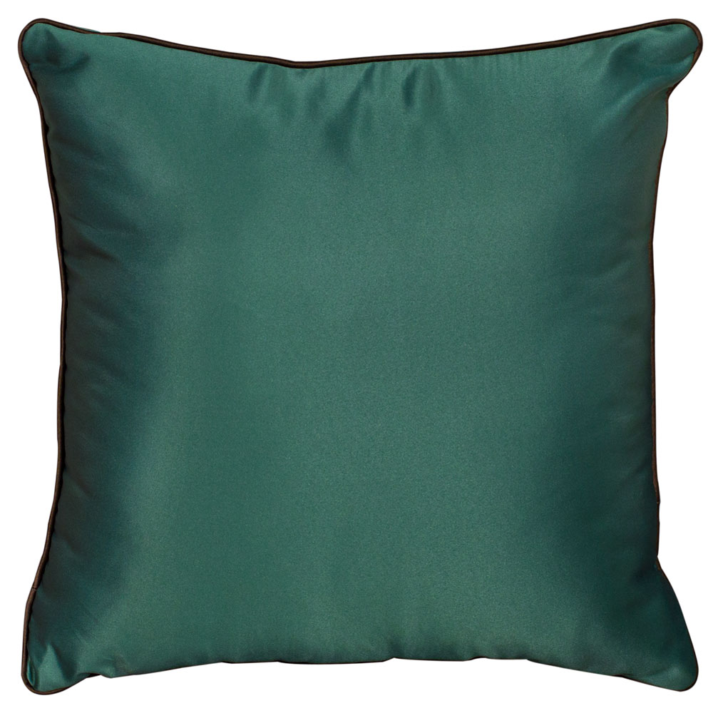 Teal Embroidered Longevity Motif Chinese Silk Pillow