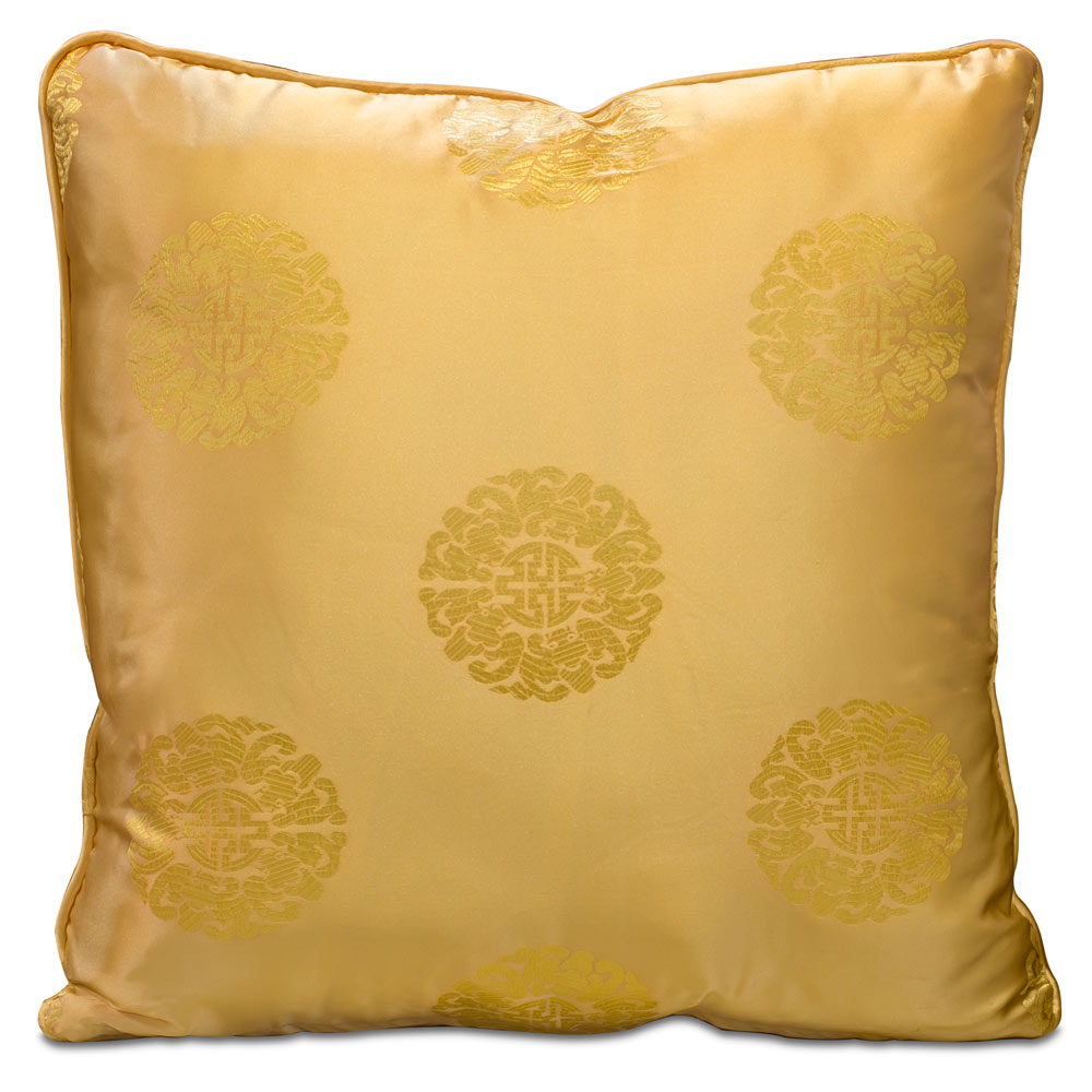 Gold Chinese Silk Pillow (#1)