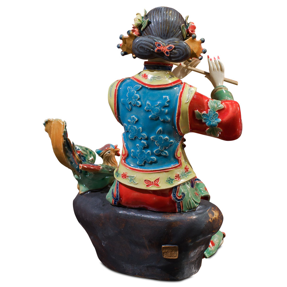Chinese Porcelain Figurine, Shi Wan Lady with Flute