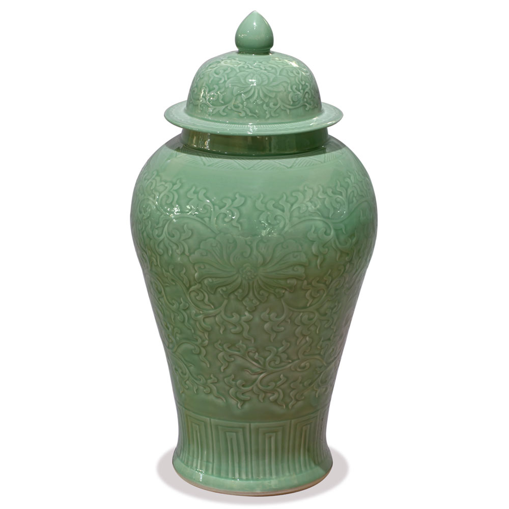 Pastel Green Porcelain Qingbai Imperial Chinese Ginger Jar