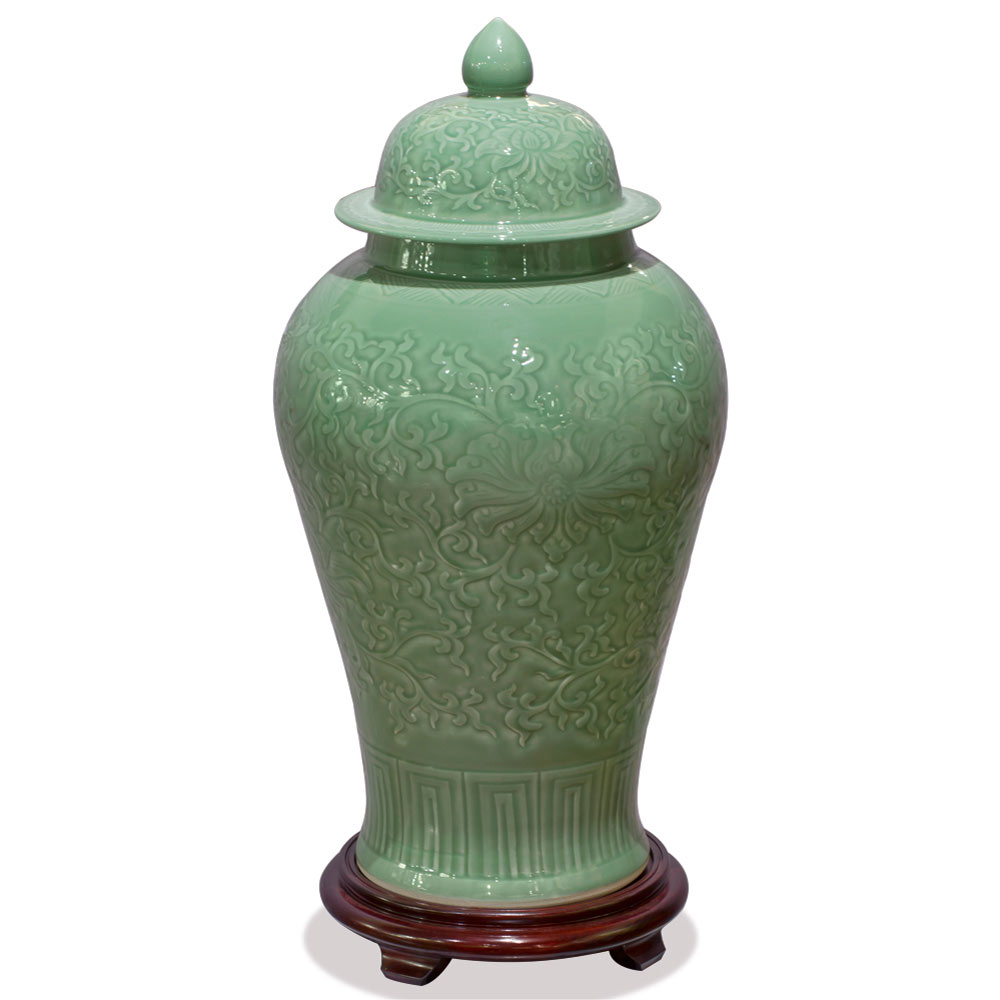 Pastel Green Porcelain Qingbai Imperial Chinese Ginger Jar