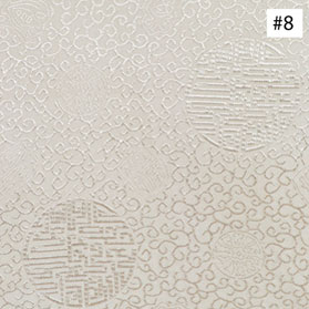 Chinese Longevity Symbol Design White Silk Fabric (#08)