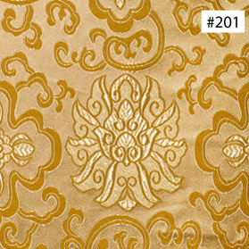 Golden Lotus and Vine Motif Dining Silk Chair Cushion (#201)