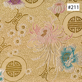 Chinese Longevity Design with Chrysanthemum Gold Silk Dining Chair Cushion  (#211)