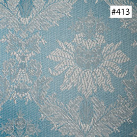 Chinoiserie Style Chrysanthemum Light Blue Silk Dining Chair Cushion (#413)