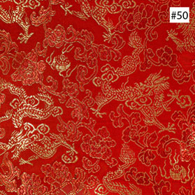 Dragon Design Red and Gold Silk Fabric (#50)