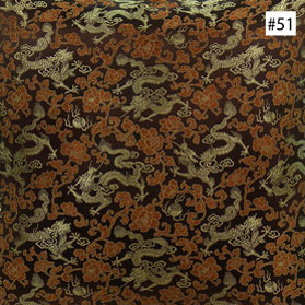 Dragon Design Brown Silk Fabric (#51)