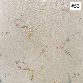 Plum Flower Design Gray Silk Fabric (#53)