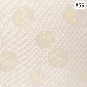 Four-Season Flower Design Cream Silk Fabric (#59)