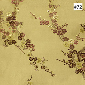 Cherry Blossom Design Gold Silk Fabric (#72)