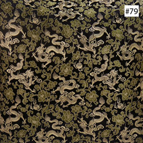 Dragon Design Black Silk Fabric (#79)