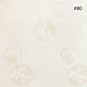 Four-Season Flower Design White Silk Fabric (#80)