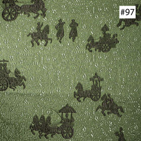 Dark Green Chariot Scenery Motif Green Dining Chair Silk Cushion (#97)