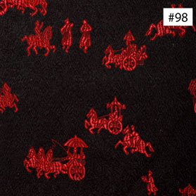 Red Chariot Scenery Design Black Dining Chair Silk Cushion (#98)