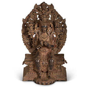 Bronze Tibetan Maitreya Asian Statue