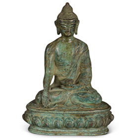 Bronze Meditating Chinese Buddha Statue