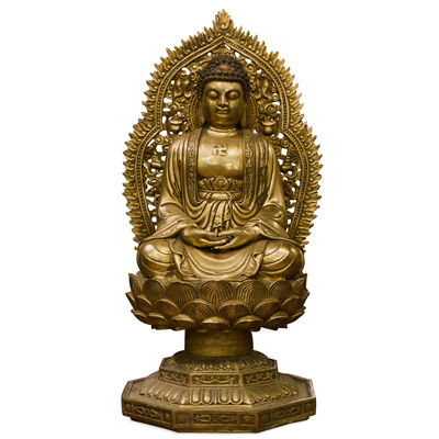 Bronze Buddha Asian Statue in Dhyana Mudra