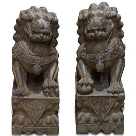 Imperial Stone Chinese Foo Dogs Statues