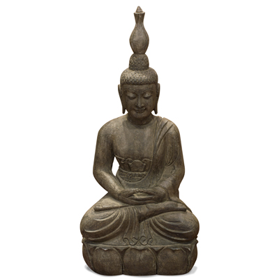 Stone Meditating Thai Buddha Statue