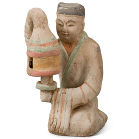 Tang Dynasty Attendant with Lantern Tomb Figurine Replica