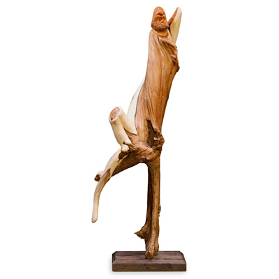Cedar Wood Root Damo Asian Sculpture