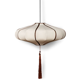 Hanging Beige Chinese Palace Lantern with Tassel