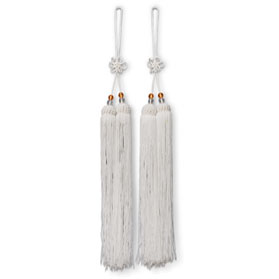 Lucky White Chinese Silk Tassel Set