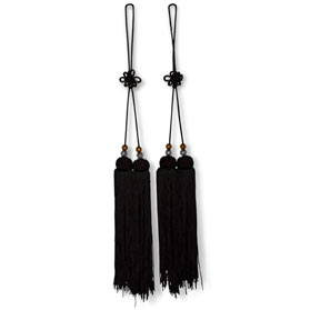 Lucky Black Chinese Silk Tassel Set