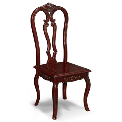 Dark Cherry Rosewood Swan Oriental Side Chair